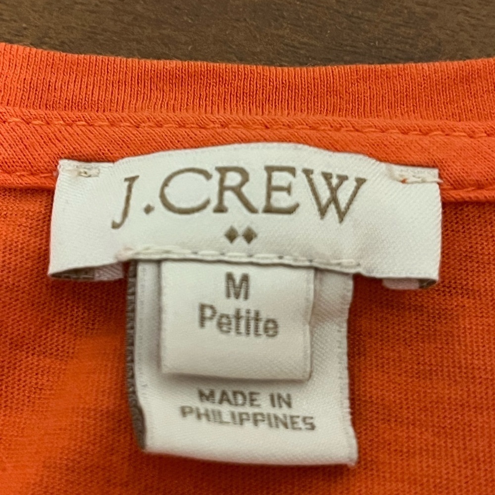 J Crew Orange Tank with Crochet Stripes size M - Picture 5 of 6